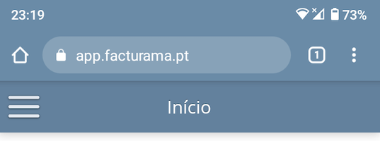 Endereço app.facturama.pt no Chrome