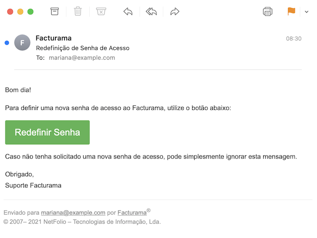 E-mail confirmação de endereço