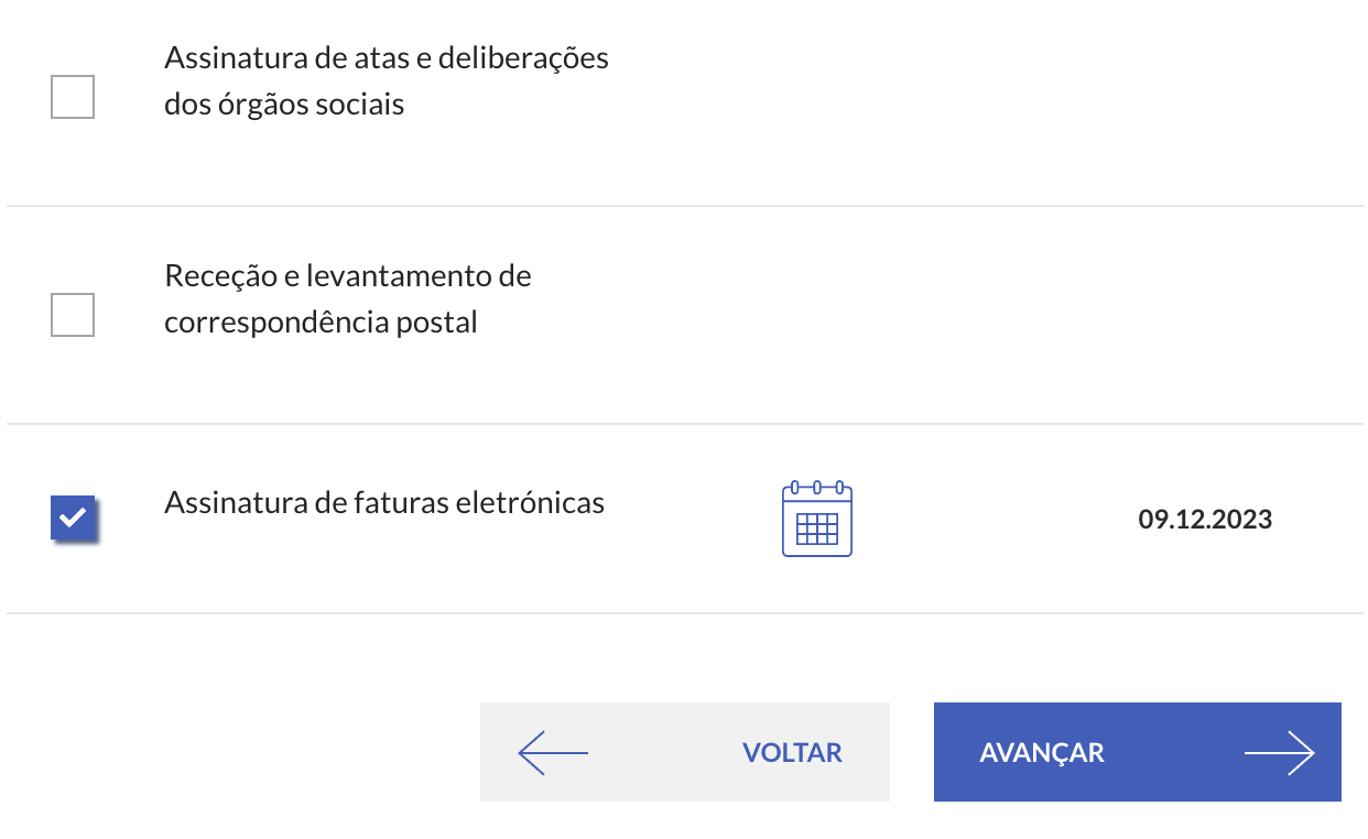 Botão para aderir a atributos profissionais