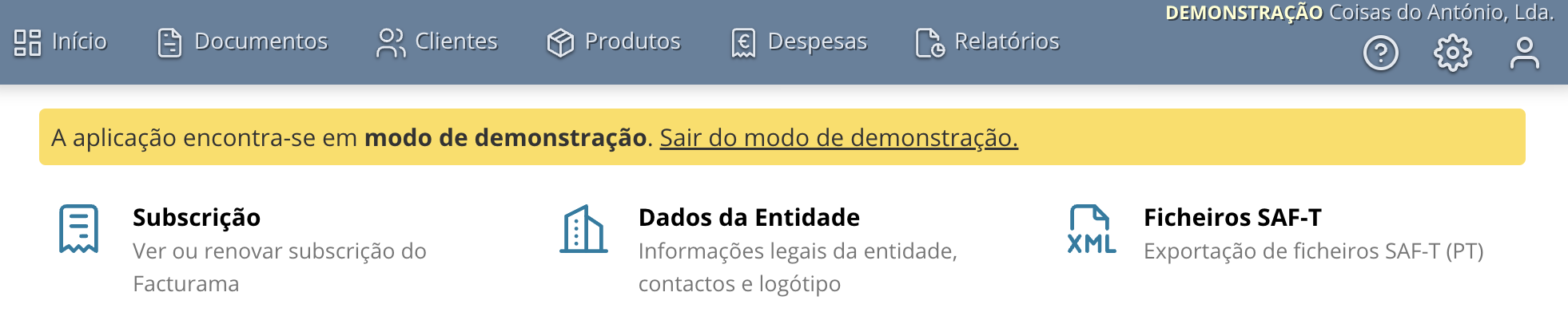 Ligação para sair da demonstração