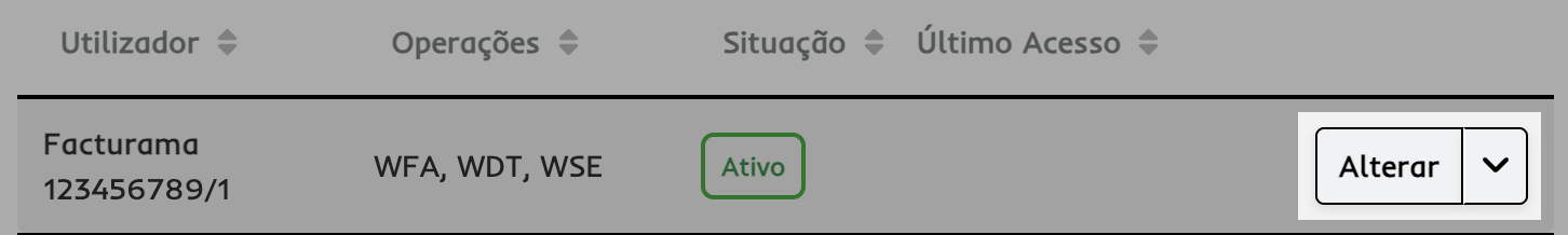 Botão alterar dados